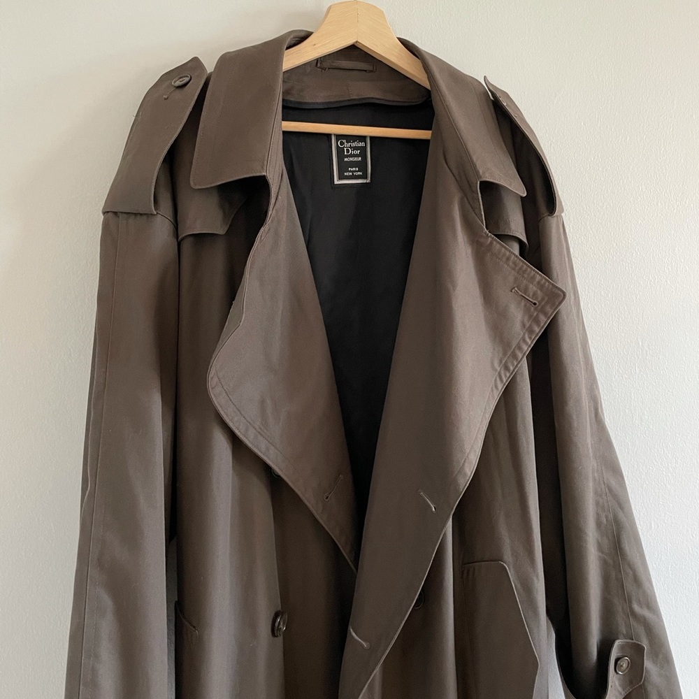 Vintage Christian Dior Trench Coat XL - Picture 3 of 4
